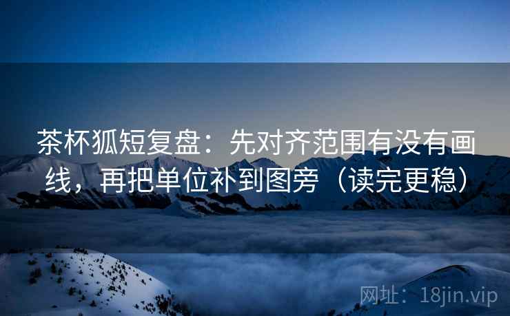 茶杯狐短复盘：先对齐范围有没有画线，再把单位补到图旁（读完更稳）
