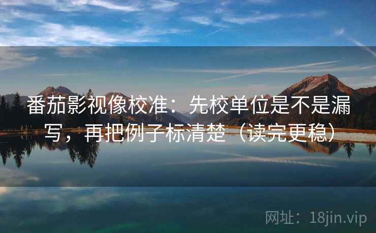 番茄影视像校准：先校单位是不是漏写，再把例子标清楚（读完更稳）