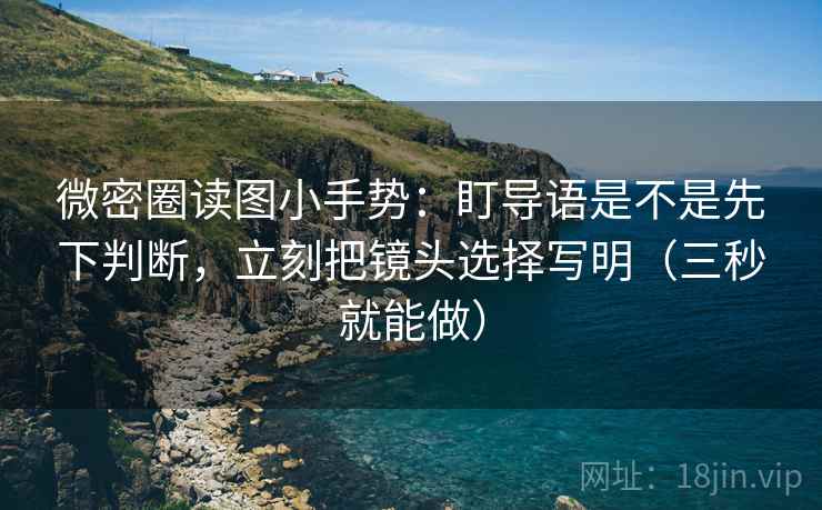 微密圈读图小手势：盯导语是不是先下判断，立刻把镜头选择写明（三秒就能做）
